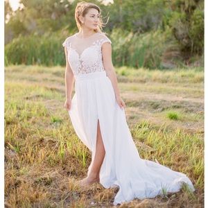 Lacy wedding dress gown